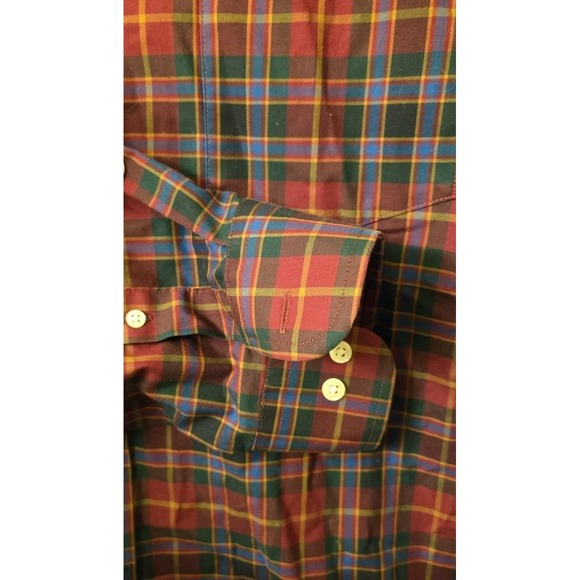 Lands End Shirt Mens L 16-16.5 Traditional Fit No‎ Iron Twill Plaid Long Sleeve - Picture 4 of 7
